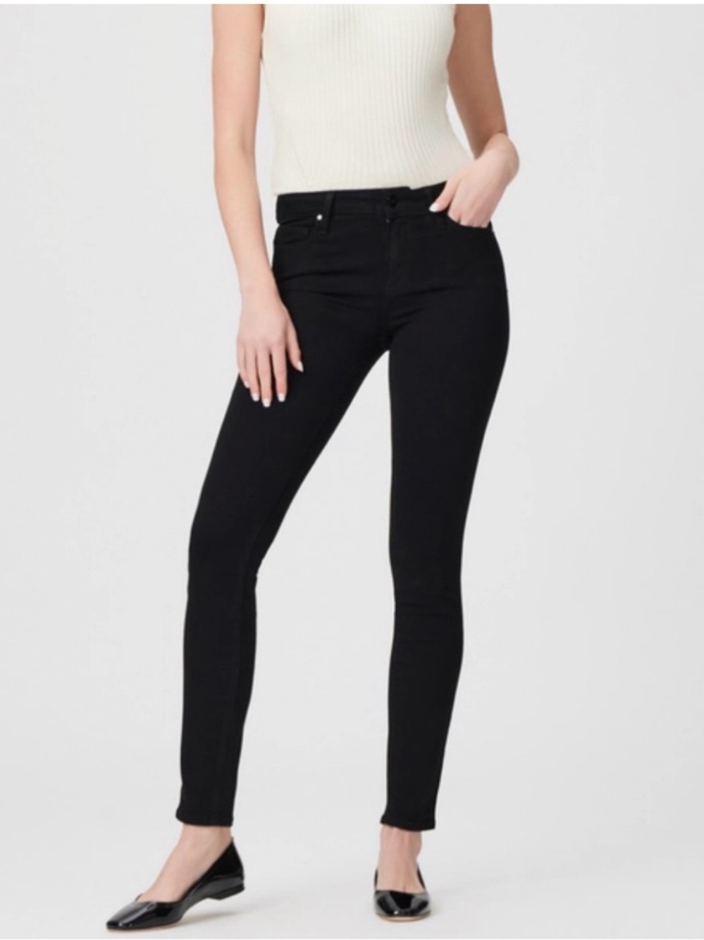 PAIGE Jet Black Verdugo Skinny High-Rise Jeans